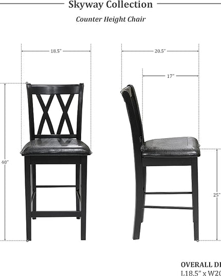 Lexicon Skyway 5-Piece Counter Height Dining Set, Black - LeafyLoom