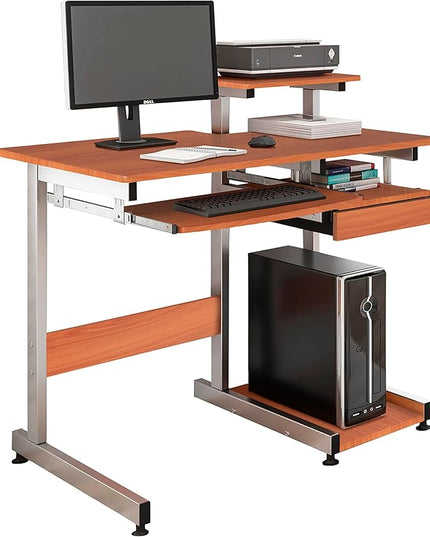 NicBex Laik-DW-00052-DX Desks, 37.75" W x 22" D x 35.25" H, Brown - LeafyLoom
