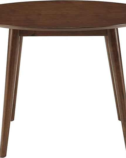 Crosley Furniture Landon Mid-Century Modern Round Wood Dining Table, Mahogany - LeafyLoom