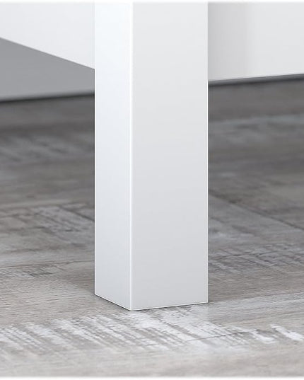 Bush Furniture Mayfield 2 Drawer Lateral File Cabinet in Pure White and Shiplap Gray - LeafyLoom