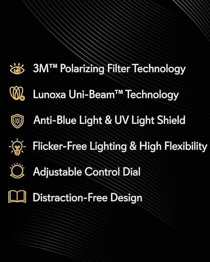 Eyecare Beam LED Desk Lamp / 3M Polarizing Light Filter Flcker-Free Eye Care Table Lamp/Anti-Bluelight & UV Light Shield Dimmable Reading Lamp (White) - LeafyLoom