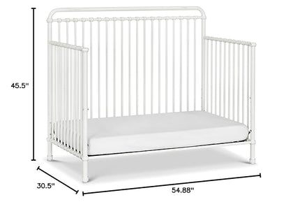 Namesake Winston 4-in-1 Convertible Metal Crib in Washed White, Greenguard Gold Certified - LeafyLoom