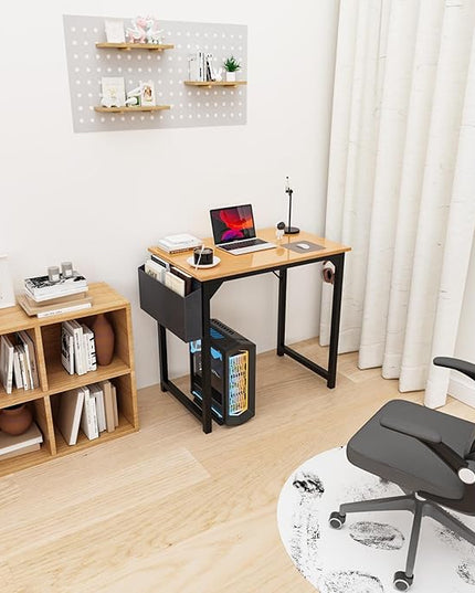 DUMOS 32 Inch Office Small Computer Desk Modern Simple Style Writing Study Work Table for Home Bedroom - Wood - LeafyLoom