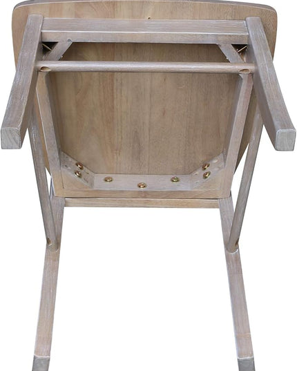 International Concepts Set of Two X-Back Solid Wood Seats Dining Chairs, Washed Gray Taupe - LeafyLoom
