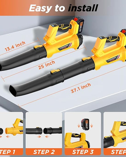 Cordless Leaf Blower, 6 Speed Modes, 150 mph Max Wind Speed, 500 cfm, Digital Display Leaf Blower Cordless with 21V 5.2Ah Battery and Charger for Lawn Care & Garden Maintenance - LeafyLoom