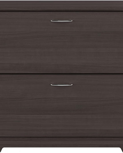 Bush Business Furniture Cabot 2 Drawer Lateral File Cabinet | Letter, Legal, and A4-size Document Storage for Home Office, 32W, Heather Gray - LeafyLoom