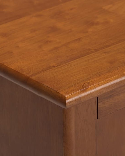 SIMPLIHOME Draper SOLID HARDWOOD 60 Inch Wide Mid Century Modern TV Media Stand in Teak Brown For TVs up to 65 Inches, For the Living Room and Entertainment Center - LeafyLoom