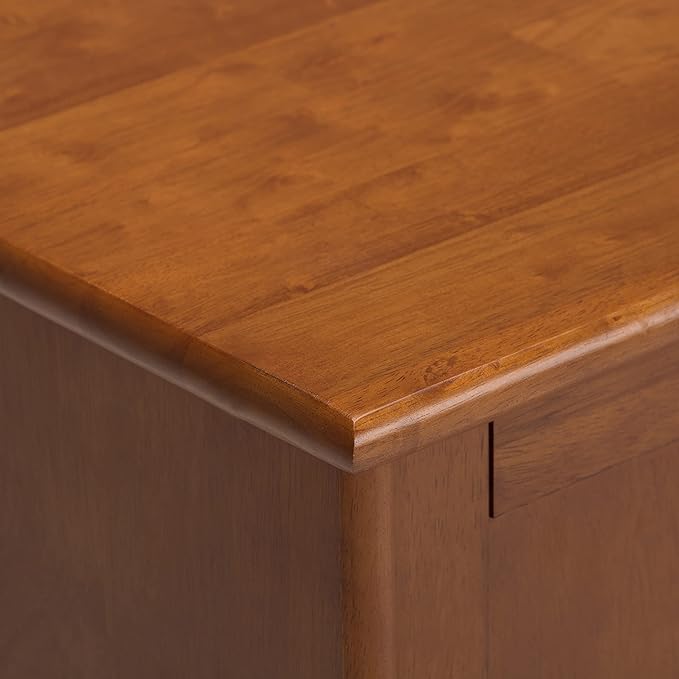 SIMPLIHOME Draper SOLID HARDWOOD 60 Inch Wide Mid Century Modern TV Media Stand in Teak Brown For TVs up to 65 Inches, For the Living Room and Entertainment Center - LeafyLoom