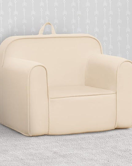 Delta Children Cozee Chair -Foam Kids Chair for Ages 18 Months and Up, Oatmeal - LeafyLoom