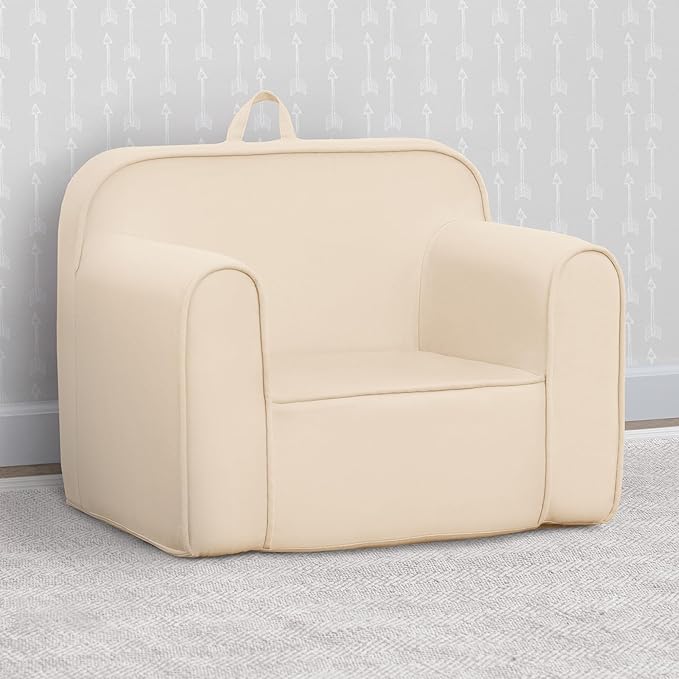 Delta Children Cozee Chair -Foam Kids Chair for Ages 18 Months and Up, Oatmeal - LeafyLoom