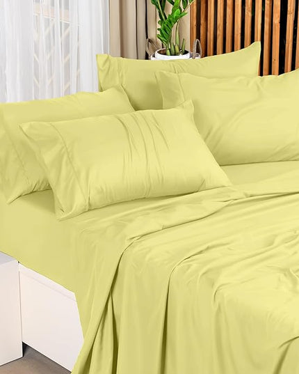 Utopia Bedding Queen Bed Sheets Set - 4 Piece Bedding - Brushed Microfiber - Shrinkage and Fade Resistant - Easy Care (Queen, Yellow) - LeafyLoom
