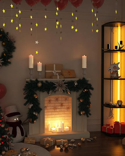 ROJASOP 5 Tiers Corner Shelf with Light Tall Display Shelf for Collectibles Control Multiple Color Lights via APP and Remote Control Floor Lamp with Shelf Supports Dimming for Living Room Bedroom Home - LeafyLoom