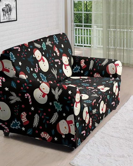 FKELYI Christmas Decor Sofa Couch Cover Cute Snowman Furniture Protector Easy Going Stretch Sofa Slipcover for Indoor Washable Sofa Slipcovers M FKELYI