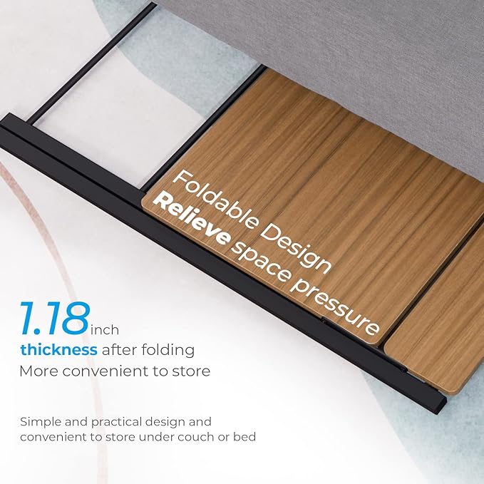 GreenForest Folding Desk No Assembly Required Small Size, 2-Tier Foldable Computer Desk with Shelf for Home Office, Space Saving Portable Laptop Study Foldable Table for Small Spaces, Espresso - LeafyLoom