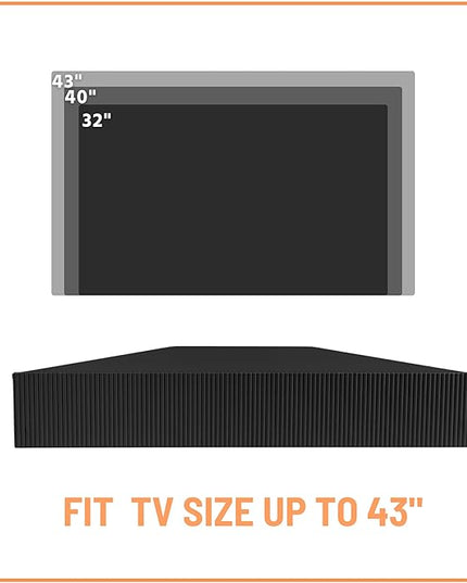 24/7 Shop at Home French 47 inch Modern Floating TV Console Table with 3D Wavy Panel Door, Wood Entertainment Center with Storage Space, Wall Corner Shelf for Living Room, Bedroom, Office, Black Pure - LeafyLoom