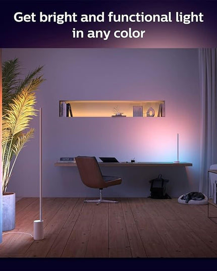 Philips Hue Signe Smart Floor Lamp, White - White and Color Ambiance LED Color-Changing Light - 1 Pack - Indoor - Control with Hue App - Works with Alexa, Google Assistant, and Apple Homekit - LeafyLoom