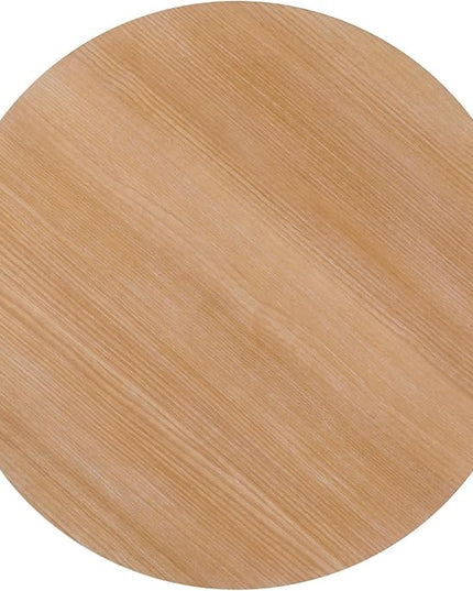 Walker Edison Scandinavian Paneled-Wood Pedestal Base Round Top Dining Table, 48 Inch, Cerused White - LeafyLoom