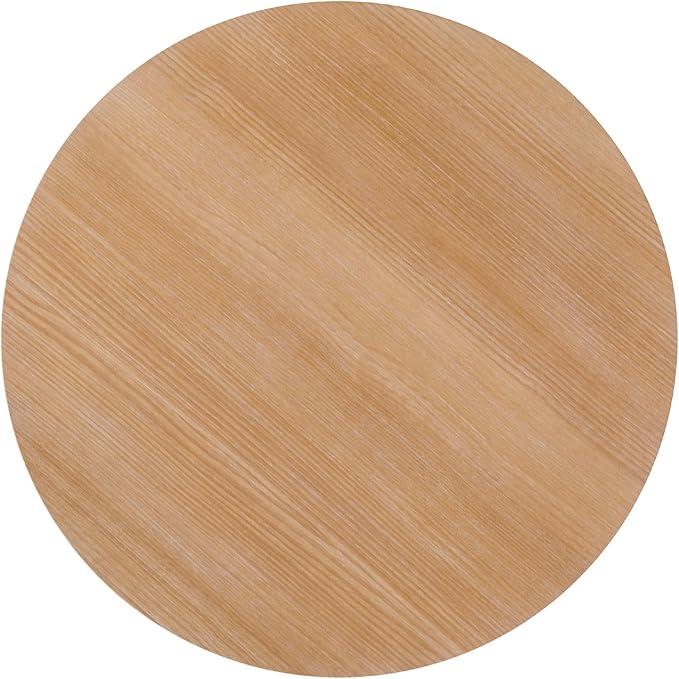 Walker Edison Scandinavian Paneled-Wood Pedestal Base Round Top Dining Table, 48 Inch, Cerused White - LeafyLoom