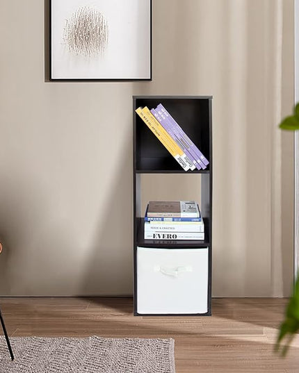 PACHIRA E-Commerce US Wooden Cube Storage Organizer, Unit Shelf, Closet Cabinet, Bookshelf File in Living Room, Bedroom, Study 3 Cube, DARK BROWN - LeafyLoom