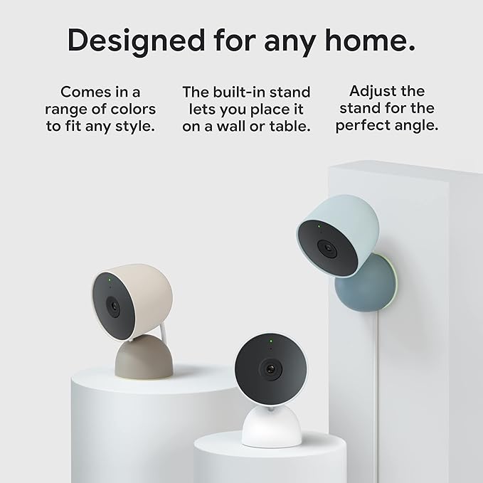 Google Nest Security Cam (Wired) - 2nd Generation - Fog, 1080p, Motion Only GoogleLLC