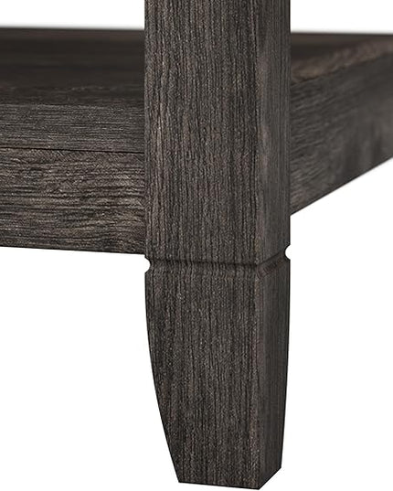 Bush Furniture Key West Tall 5 Shelf Bookcase in Dark Gray Hickory - LeafyLoom