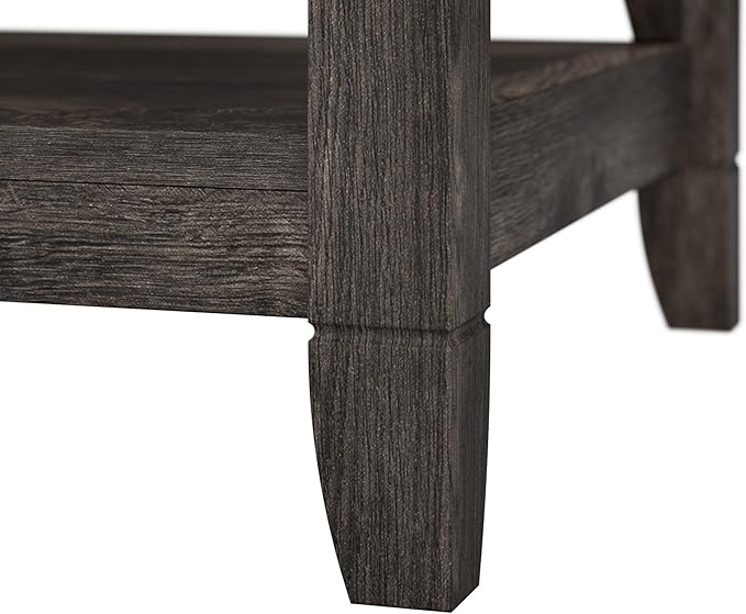 Bush Furniture Key West Tall 5 Shelf Bookcase in Dark Gray Hickory - LeafyLoom