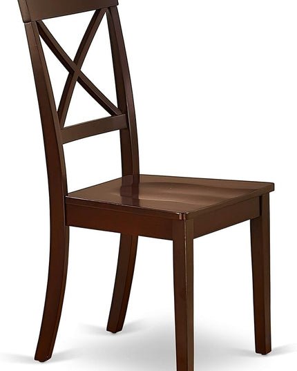 East West Furniture Antique 5 Piece Dinette Set for 4 Includes a Round Kitchen Table with Pedestal and 4 Dining Room Chairs, 36x36 Inch, ANBO5-MAH-W - LeafyLoom