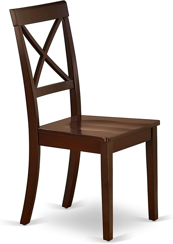 East West Furniture Antique 5 Piece Dinette Set for 4 Includes a Round Kitchen Table with Pedestal and 4 Dining Room Chairs, 36x36 Inch, ANBO5-MAH-W - LeafyLoom