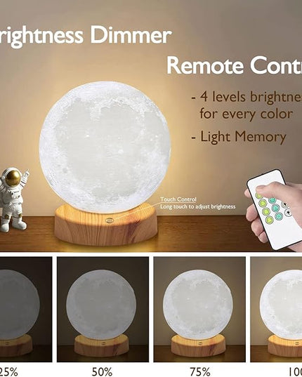 Light Therapy Lamp 10000 Lux, Happy Sunlight Lamps UV-Free with 3 Color Temperatures, Adjustable Brightness,Timer & Memory Function, Sun Lamp, Full Spectrum Light for Home, Office (Happy Moon Lamp) - LeafyLoom