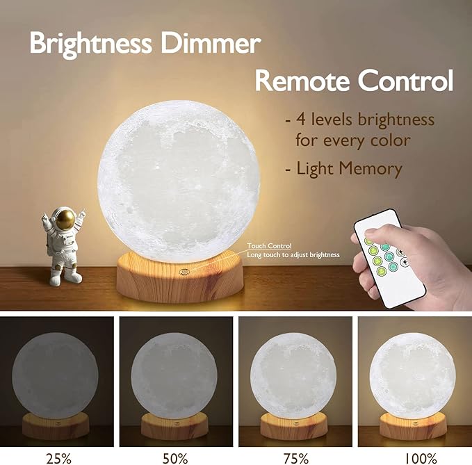 Light Therapy Lamp 10000 Lux, Happy Sunlight Lamps UV-Free with 3 Color Temperatures, Adjustable Brightness,Timer & Memory Function, Sun Lamp, Full Spectrum Light for Home, Office (Happy Moon Lamp) - LeafyLoom