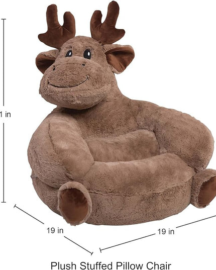 Trend Lab Moose Toddler Chair Plush Character Kids Chair Comfy Furniture Pillow Chair for Boys and Girls, 21 x 19 x 19 inches - LeafyLoom