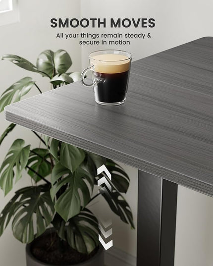 ErGear Height Adjustable Electric Standing Desk, 44 x 24 Inches Small Sit Stand up Desk, Memory Computer Home Office Desk (Grey) - LeafyLoom