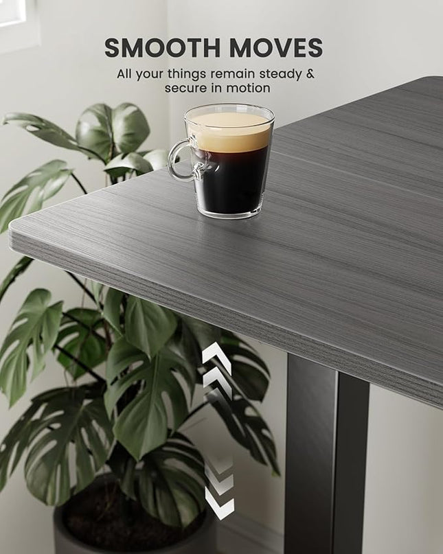 ErGear Height Adjustable Electric Standing Desk, 44 x 24 Inches Small Sit Stand up Desk, Memory Computer Home Office Desk (Grey) - LeafyLoom