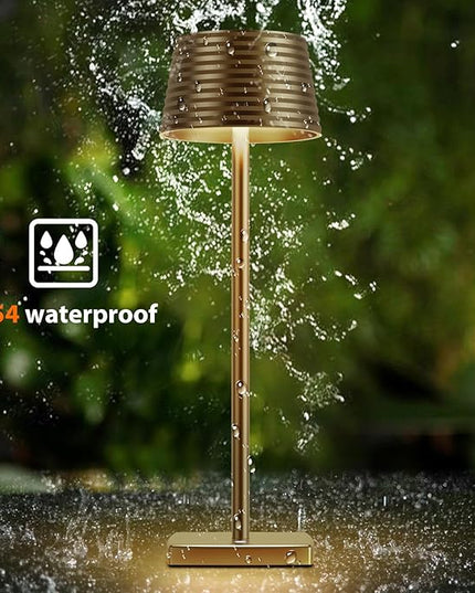 Rechargeable Cordless Table Lamp, Battery 5000mAh Metal Aluminum Housing USB LED Portable Powered Desk Lamp, 3 Levels Brightness Night Light for Restaurants Bars Outdoor (Titanium-2pack) - LeafyLoom
