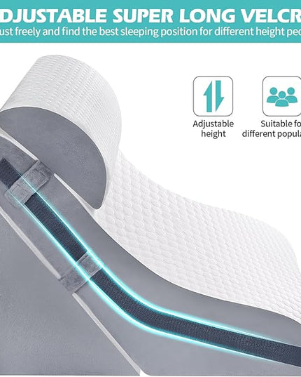 Wedge Pillow for Sleeping, Orthopedic Bed Wedge Pillow Set, 15-in-1 Adjustable Memory Foam Wedge Pillow Post Surgery, 9 &16 & 20 inches Height 3-in-1 Incline Pillows Wedges for Back Pain/Acid Reflux - LeafyLoom