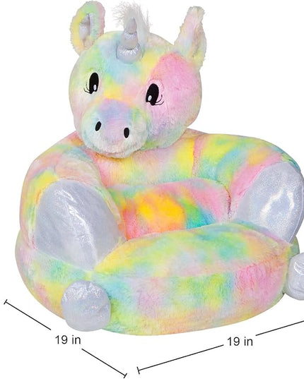 Trend Lab Rainbow Unicorn Toddler Chair Plush Character Kids Chair Comfy Furniture Pillow Chair for Boys and Girls, 21 x 19 x 19 inches - LeafyLoom