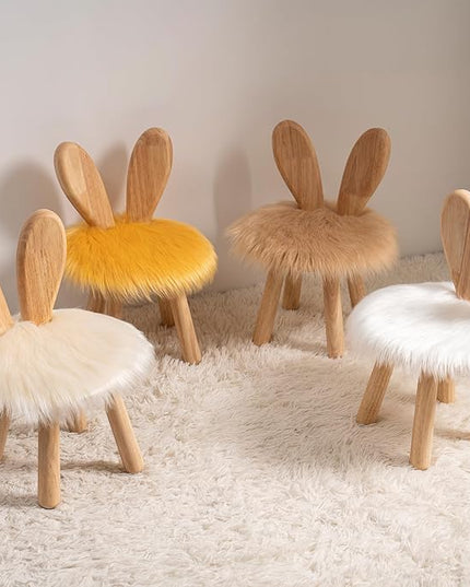 Wooden Toddler Chair Rabbit Stool Suitable for A Variety of Color Rest Stool for Any Room Decoration Game Room Cute Chair - LeafyLoom