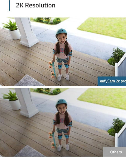 eufy security, eufyCam 2C Pro 3-Cam Kit, Wireless Home Security System with 2K Resolution, 180-Day Battery Life, HomeKit Compatibility, IP67, Night Vision, and No Monthly Fee. eufySecurity