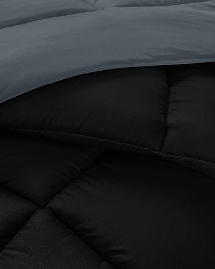 Utopia Bedding Twin Comforter Set Kids with 1 Pillow Sham, Bedding Comforter Sets, Down Alternative Reversible Black/Grey Comforter, Soft and Comfortable, Machine Washable - LeafyLoom