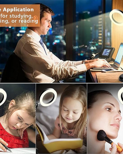 DLLT Dimmable Swing Arm Desk Lamp with Clamp, 68 LED Flexible Architect Work Lamp, 3 Colors 10 Brightness, Adjustable Desk Lamp, Multi-Joint Table Lamp for Study, Office, Computer, Art, Work Lighting - LeafyLoom