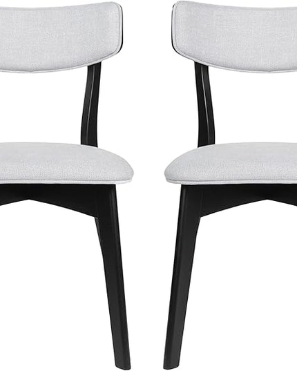 Christopher Knight Home Chazz Dining Chair, 19.75 "W x 19.75 "D x 31 "H, Chaz,Light Gray/Matte Black - LeafyLoom