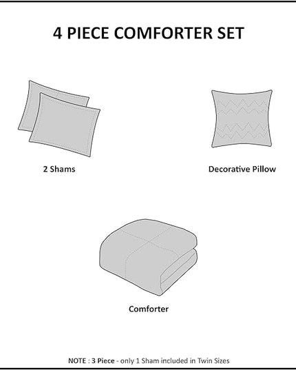 Intelligent Design Queen Comforter Set, Velvet Comforter Set , Luxury Diamond Quilting Comforter Set, Fluffy Comforter Bed Set with Decorative Pillowand 2 Shams, 4 Piece Grey, Full/Queen - LeafyLoom