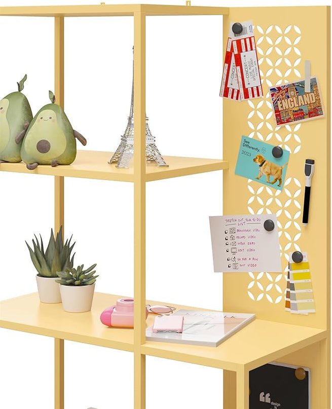 Mr. Kate Annie Metal Bookcase, Sunny Yellow - LeafyLoom