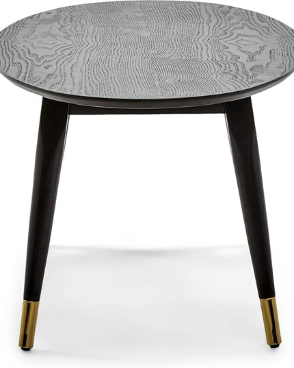 Elle Decor Clemintine Mid-Century Modern Living Room Furniture Collection, Oval Coffee Table, French Black - LeafyLoom