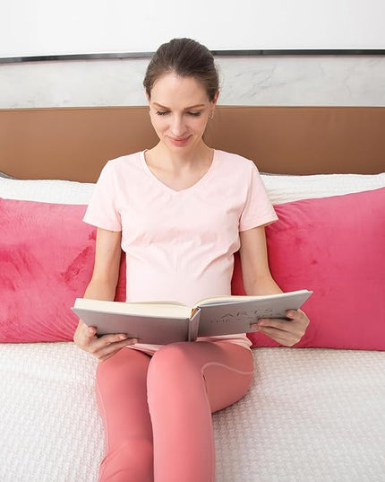 Body Pillows for Adults, Long Pillow for Bed, Firm Large Body Pillow with Velvet Cover for Side Sleeper, 20x54 Inches (Red) - LeafyLoom