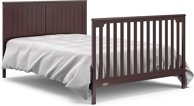 Graco Hadley 5-in-1 Convertible Crib and Changer with Drawer (Espresso) – GREENGUARD Gold Certified, Crib and Changing Table Combo with Drawer, Includes Baby Changing Pad, Converts to Full-Size Bed - LeafyLoom