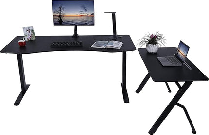 ApexDesk 47" Computer Desk, Modern Simple Style Desk for Home Office, Study Student Writing Desk - Black - LeafyLoom