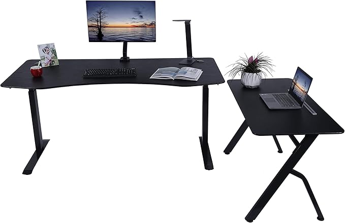 ApexDesk 47" Computer Desk, Modern Simple Style Desk for Home Office, Study Student Writing Desk - Black - LeafyLoom