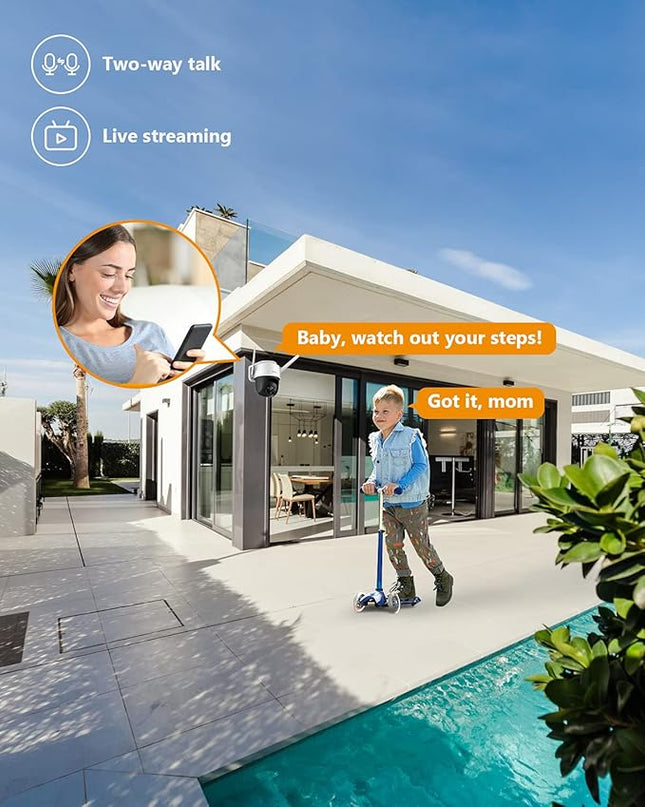 Imou Security Camera Outdoor with Floodlight and Sound Alarm, 4MP QHD Pan/Tilt 2.4G Wi-Fi Camera, IP66 Weatherproof 2.5K Bullet Camera, Full Color Night Vision IP Camera with 2-way Talk, Cruiser Imou