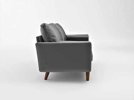 S5457 Mid Century Modern Velvet Upholstered Tufted Living Room Sofa, 69.68", Grey - LeafyLoom